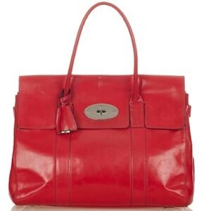 Auth Mulberry Bayswater Spazzalato Fuchsia Pink Patent Leather Tote Bag Ex+